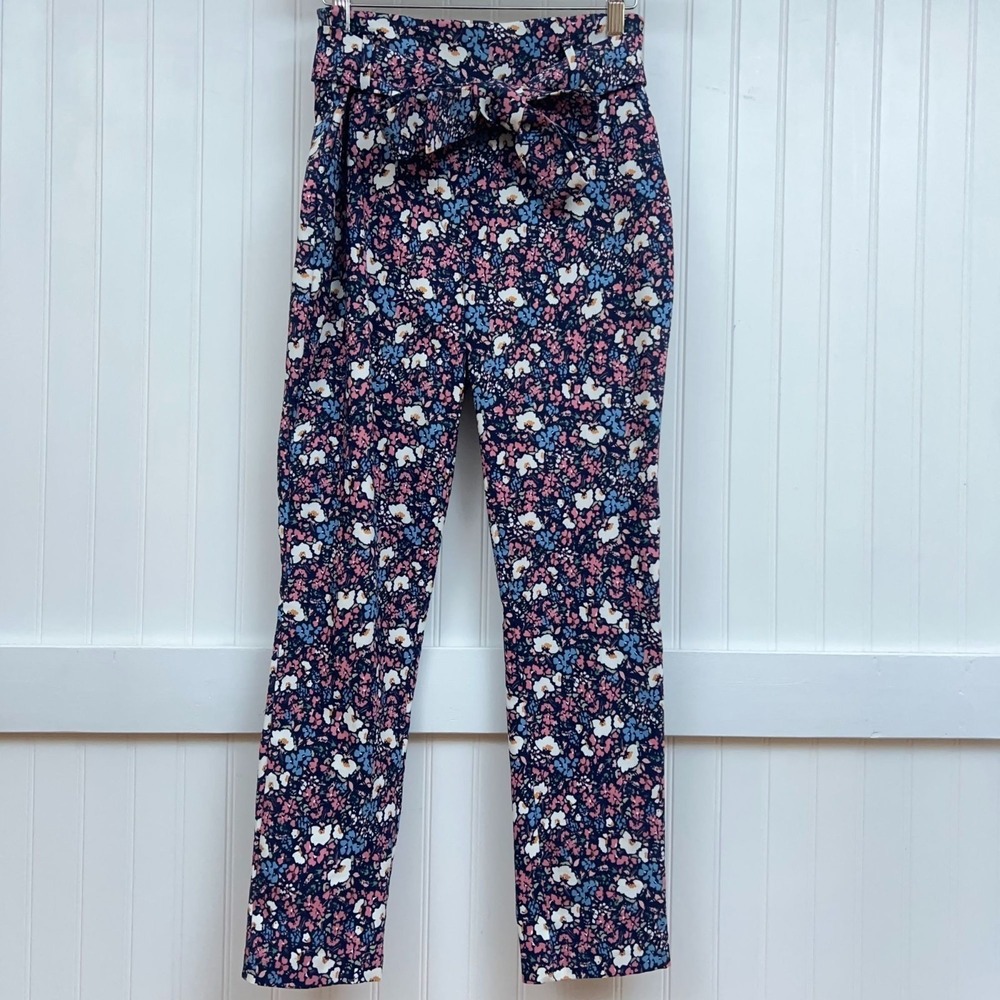 Jules Leopold Pant Cottagecore Hippie Floral High-Waist Slim S Blue Pink Wmns